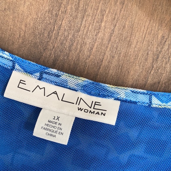 Emaline top sleeveless abstract geometric print w stretch casual office 1X  3X - Picture 14 of 17